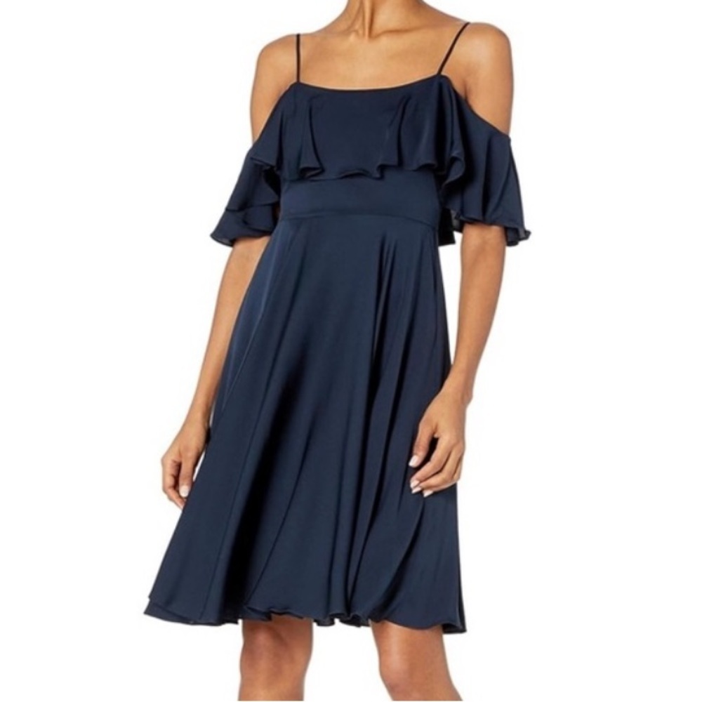 Milly Emmaline Silk Navy Blue Dress Women’s Size 6 Short Cocktail Party‎ Evening